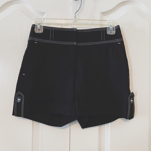 bebe Pants - Bebe Woman’s Dressy Linen Flat Black Shorts size 0
